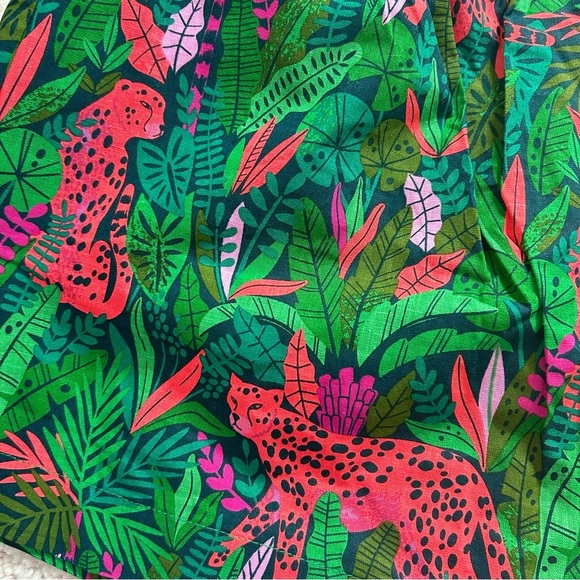 NWT Palms Away Linen Blend Shorts Tropical Leopard Print Size Medium - Picture 11 of 11